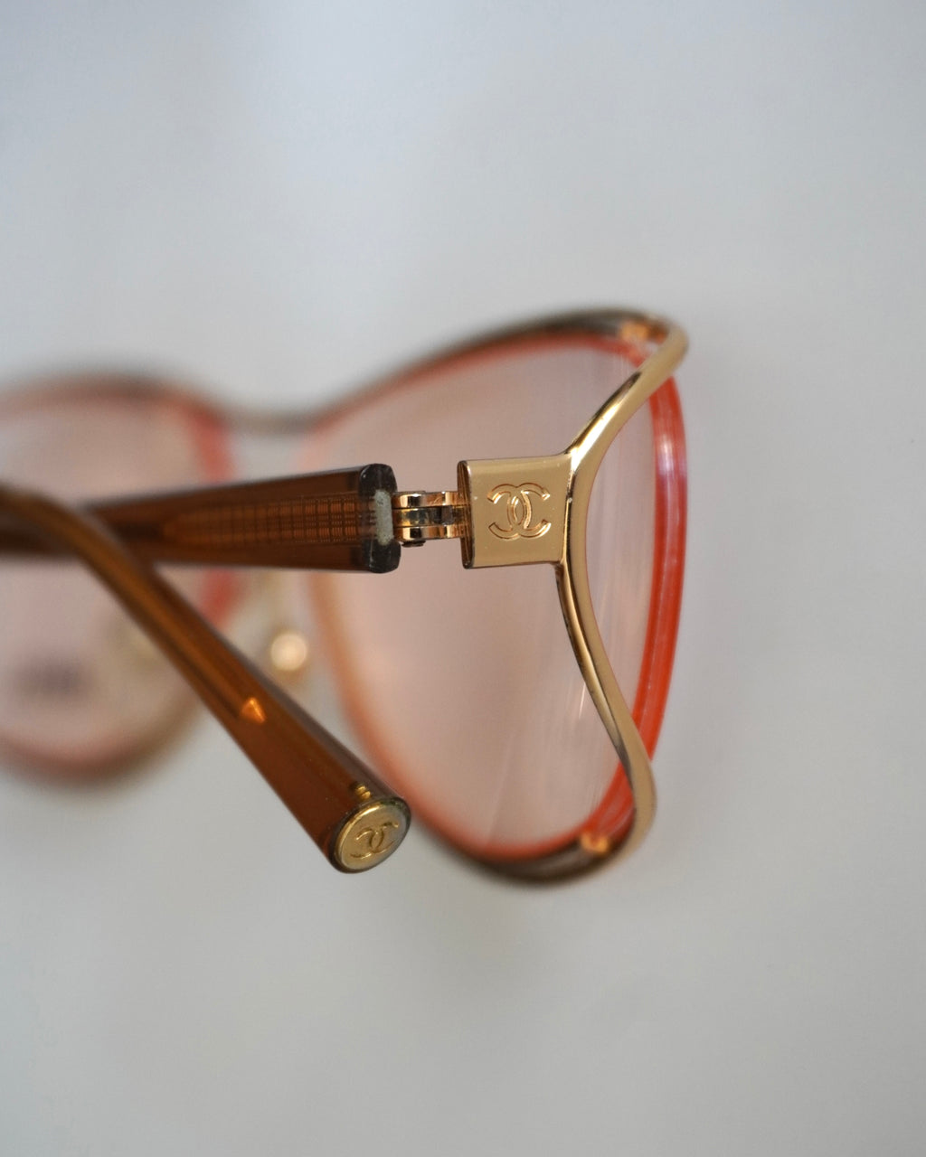CHANEL VINTAGE GOLD-TONE SUNGLASSES