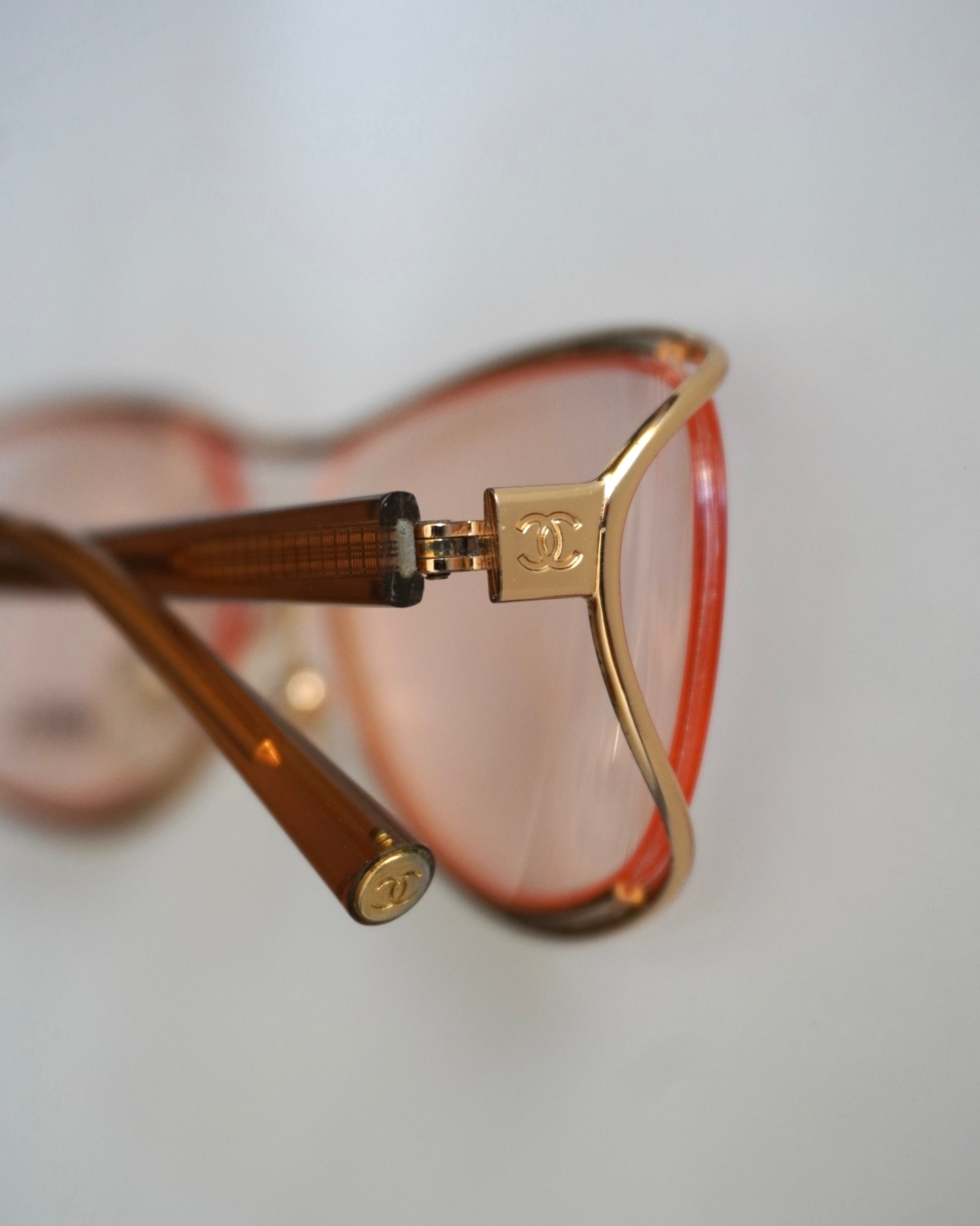 CHANEL VINTAGE GOLD-TONE SUNGLASSES