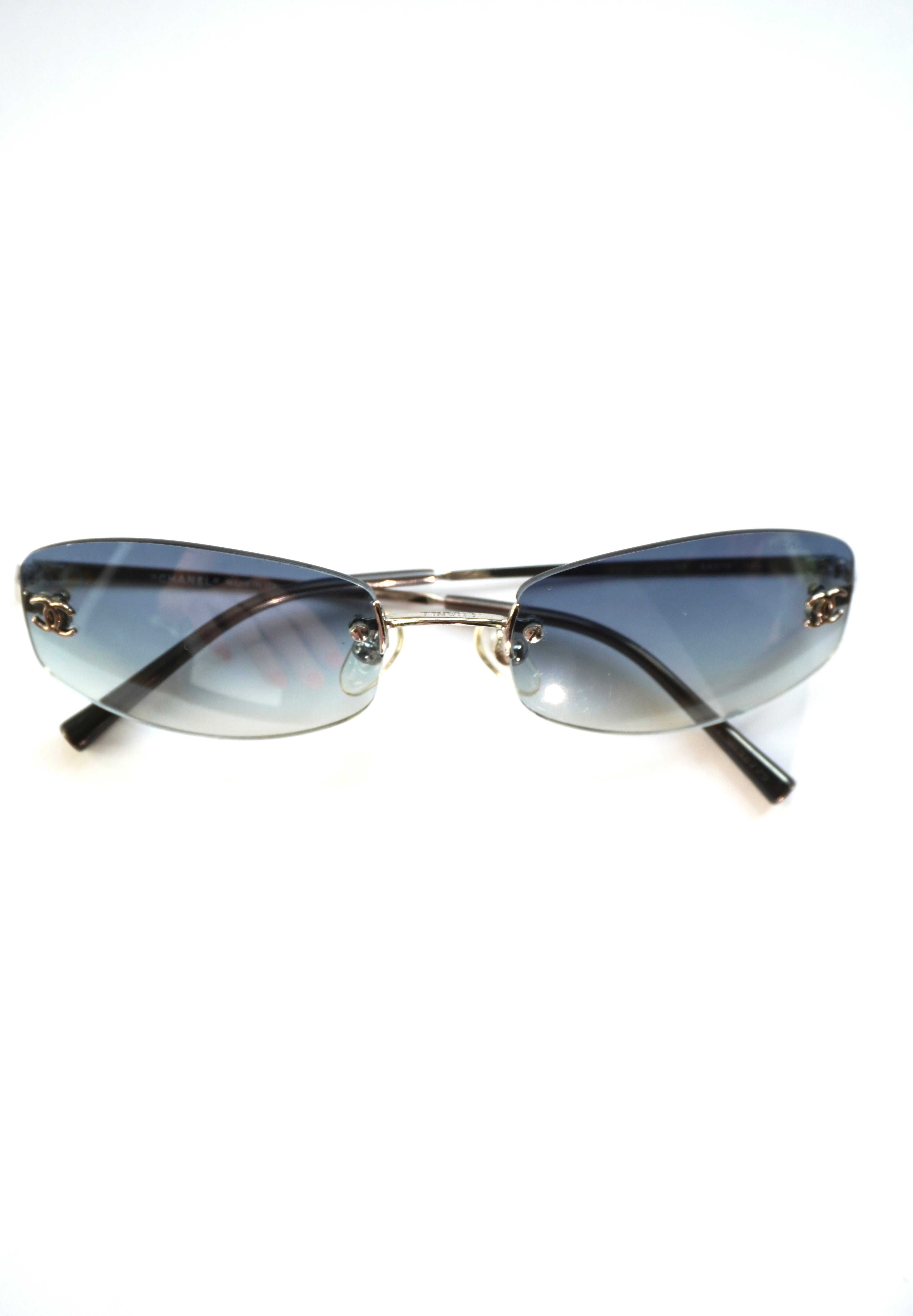 CHANEL 4002 BLUE GRADIENT RIMLESS SUNGLASSES