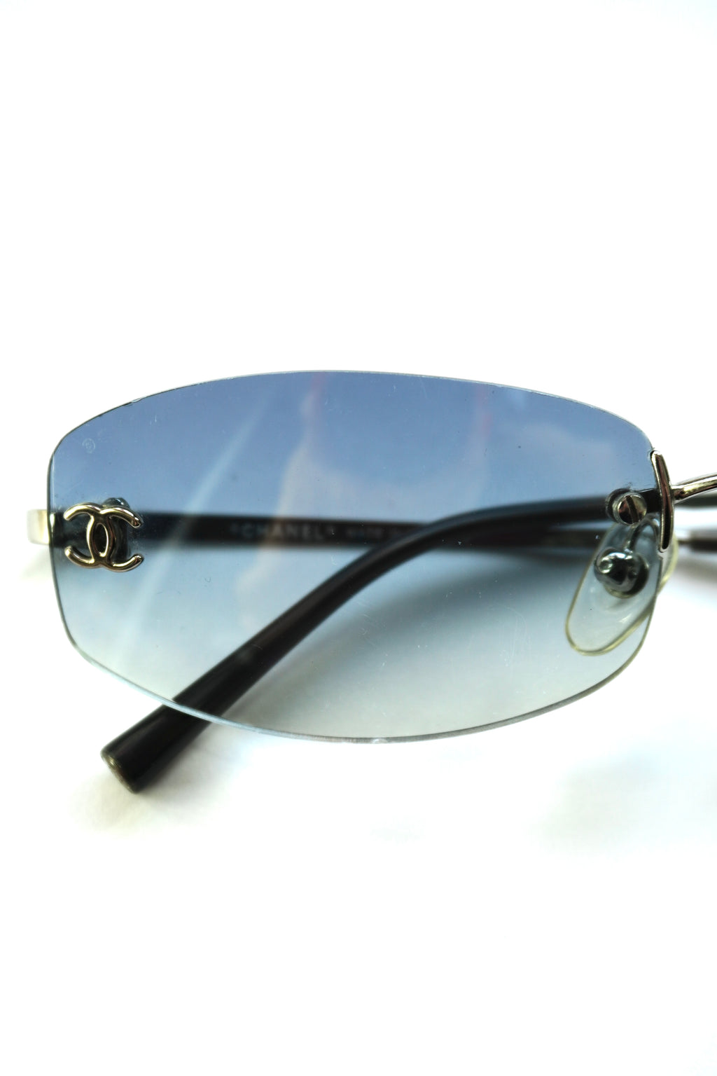 CHANEL 4002 BLUE GRADIENT RIMLESS SUNGLASSES