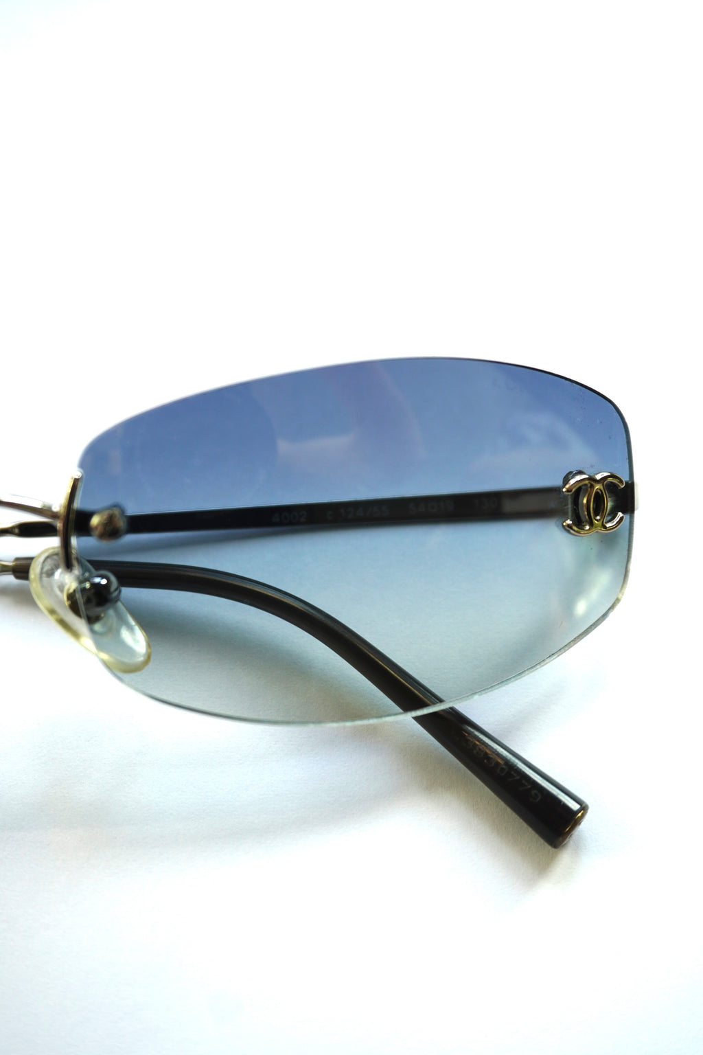 CHANEL 4002 BLUE GRADIENT RIMLESS SUNGLASSES