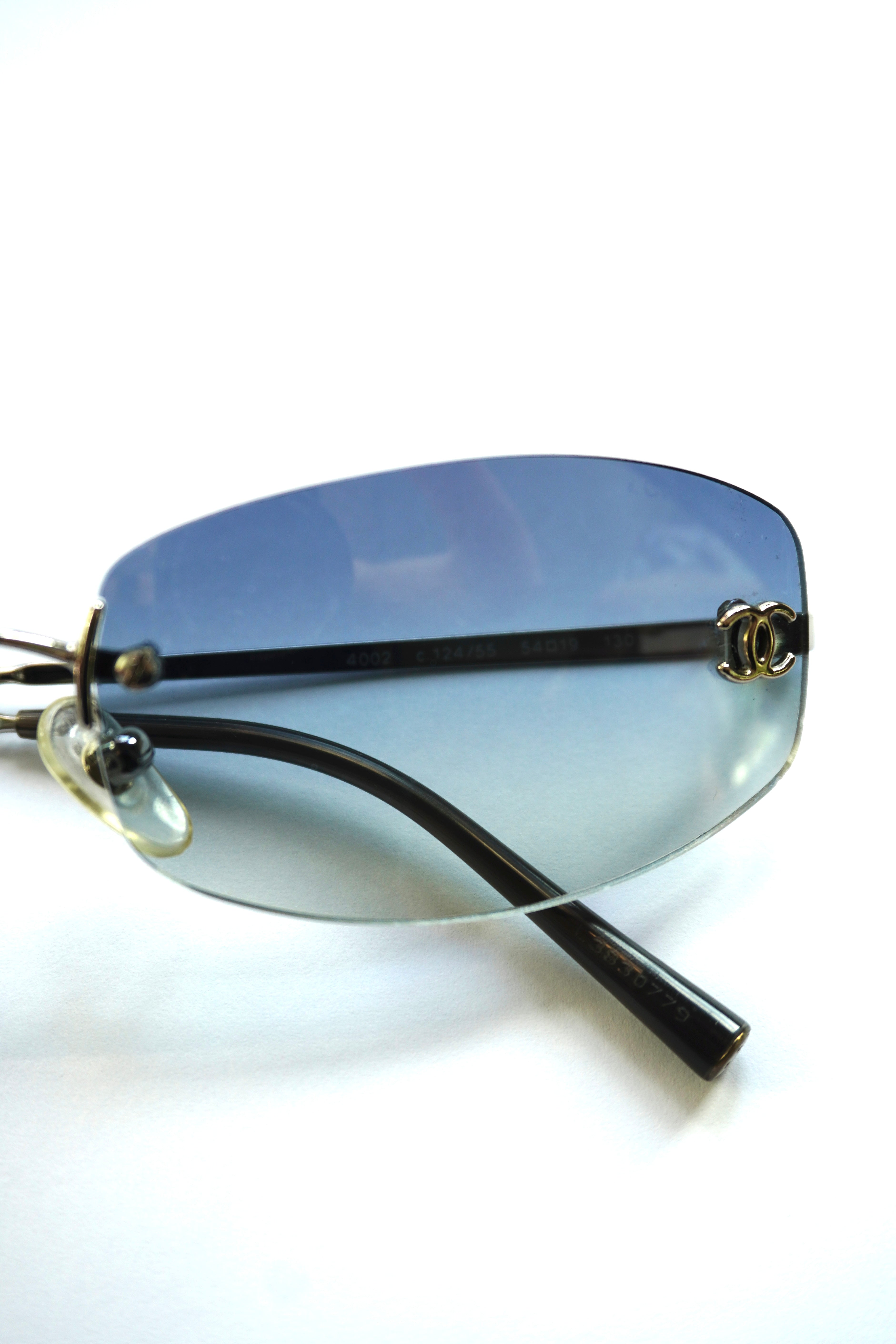CHANEL 4002 BLUE GRADIENT RIMLESS SUNGLASSES