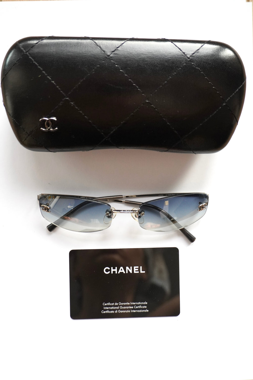 CHANEL 4002 BLUE GRADIENT RIMLESS SUNGLASSES