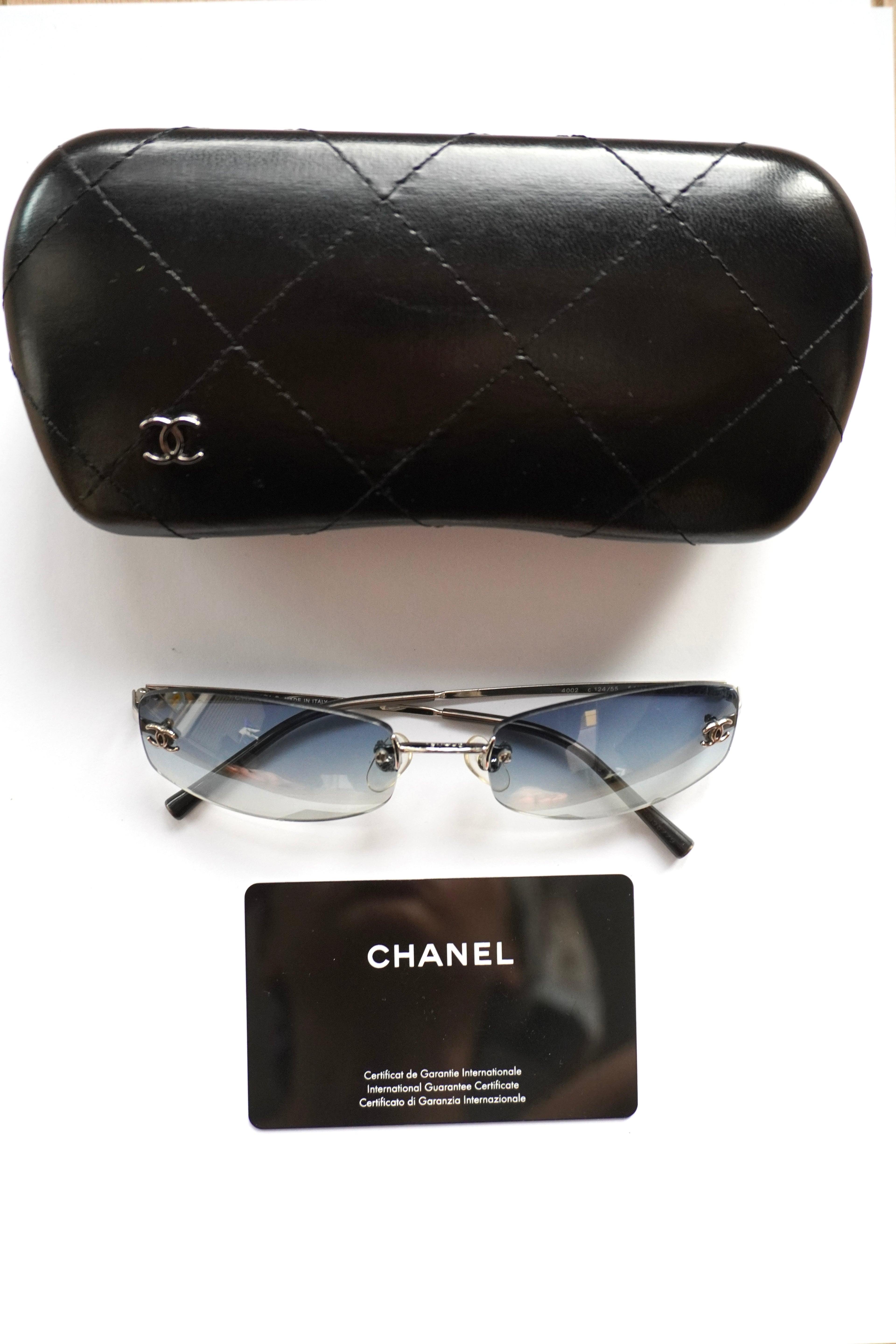 CHANEL 4002 BLUE GRADIENT RIMLESS SUNGLASSES