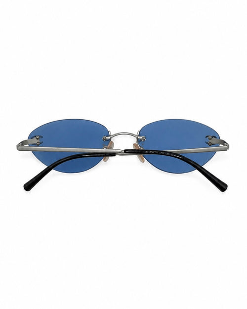 Chanel Rimless Coco Mark Sunglasses Blue WS11231