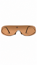 Vintage Chanel Rimless Shield Sunglasses with Pearl Details – Early 2000s