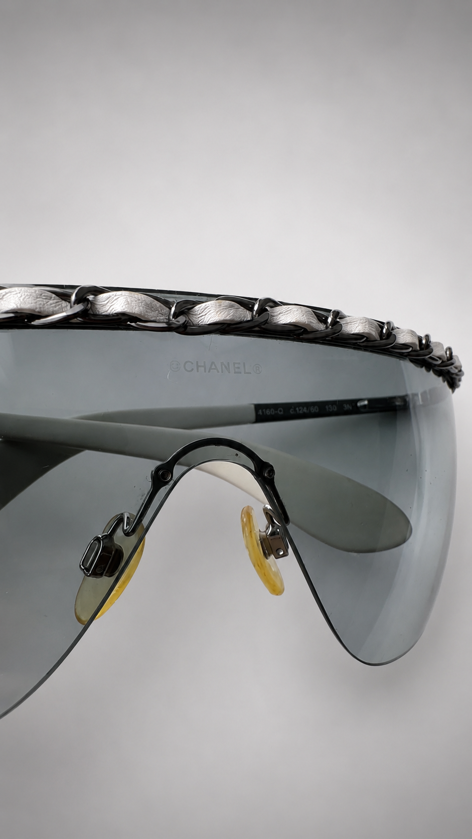 CHANEL 4160-Q Rimless Shield Chain Sunglasses
