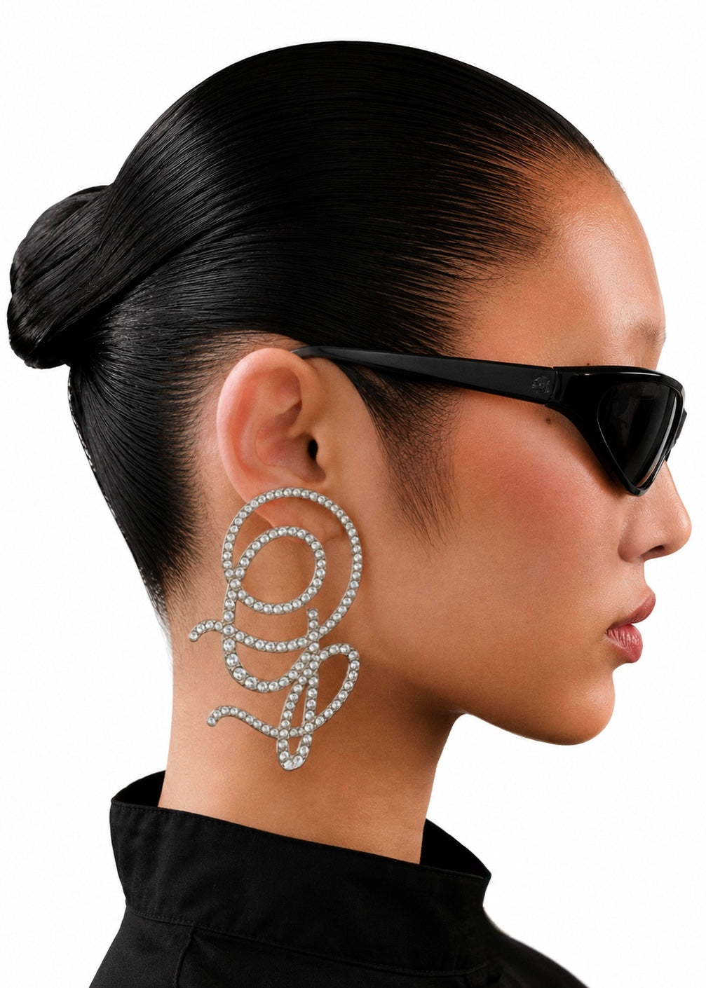 Jean Paul Gaultier - Monogram crystal-embellished earring